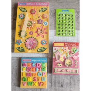 Portafolia Flower Glitter & Foil Shaker Stickers Pebbles Alphabet LOT New #48